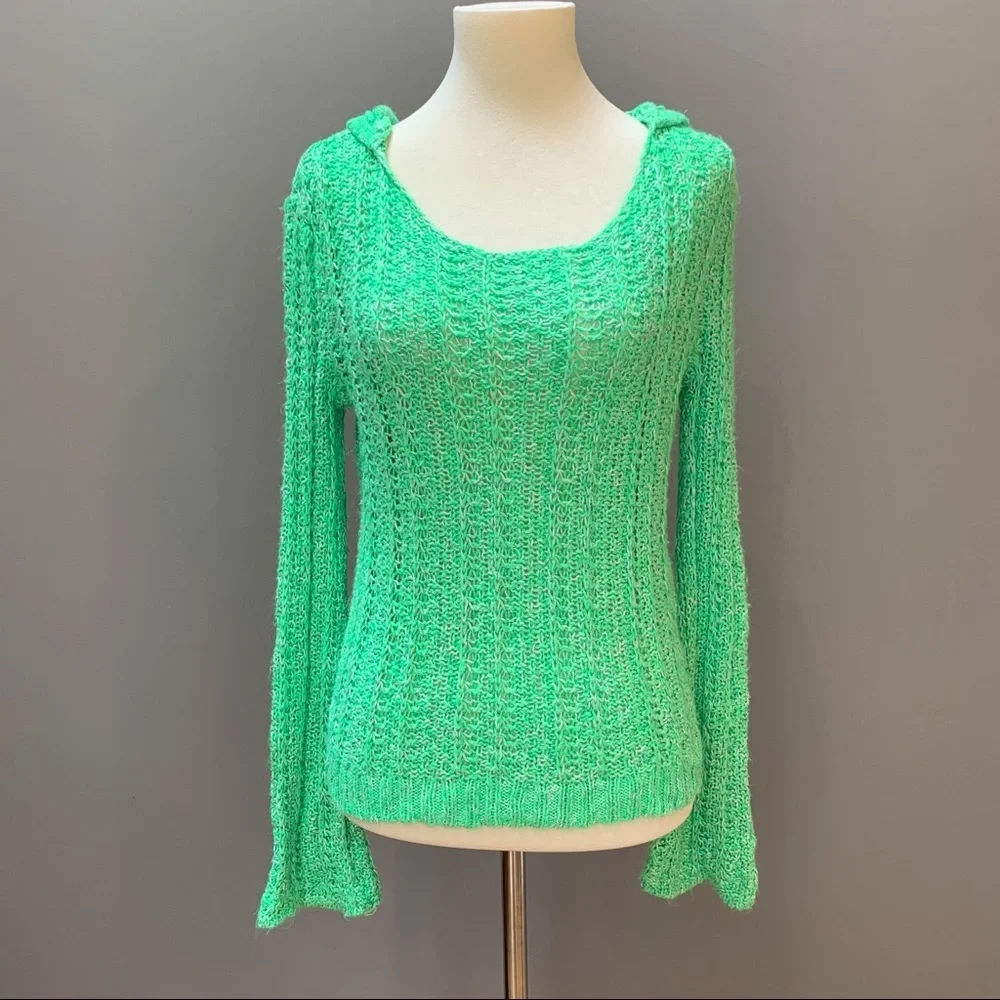 Justice Soft Green Hooded Sweater, 14.